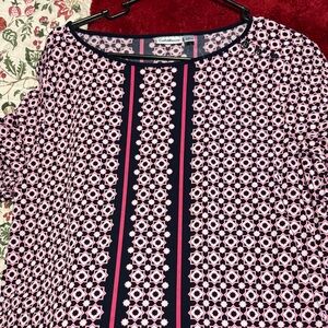 Croft & Barrow Pink and Black Patterned Blouse
